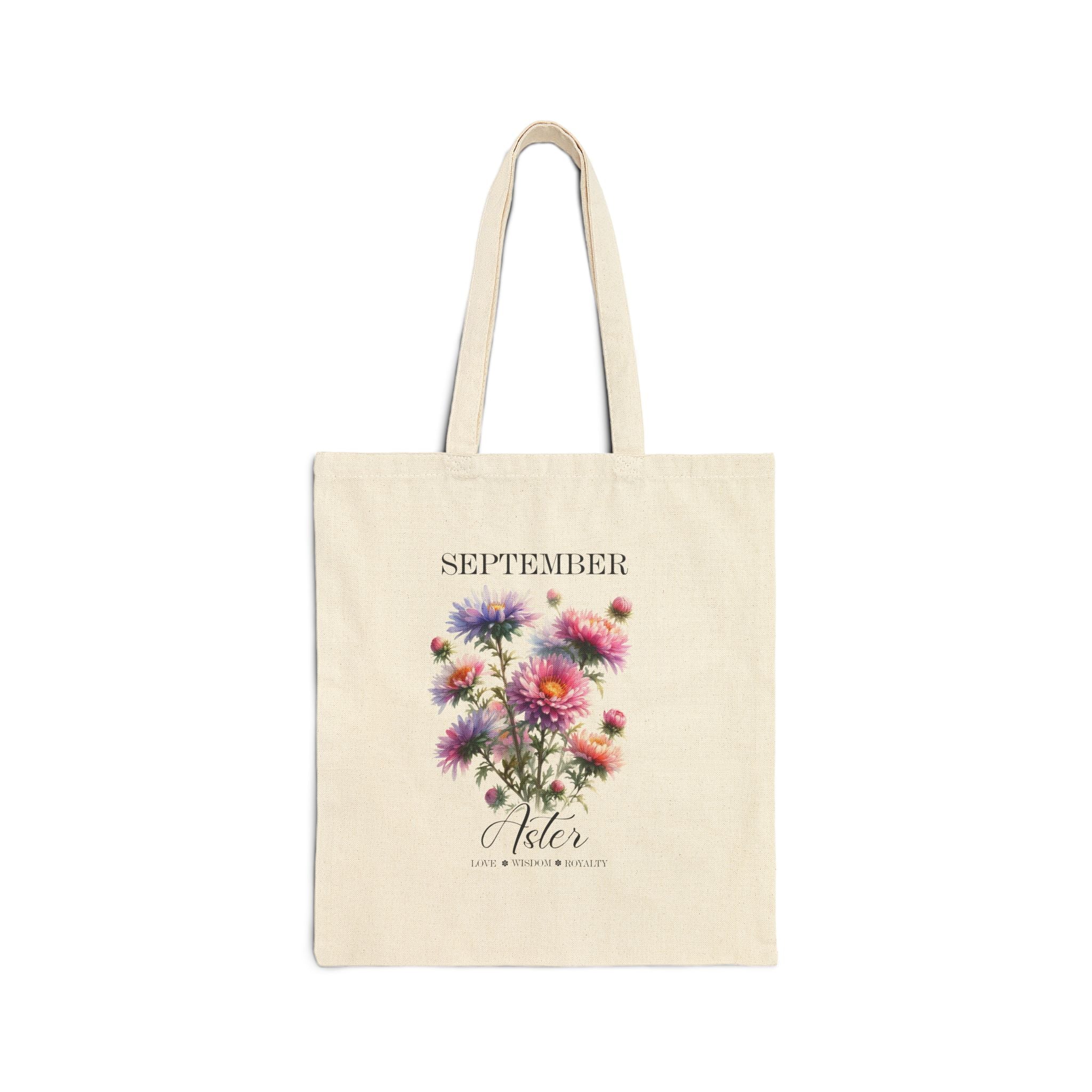 Personalized Birth Month Canvas Tote Bag | Custom Floral Tote | Durable Cotton Everyday Bag | Aesthetic Gift for Her | Vintage Botanical Grocery  Tote