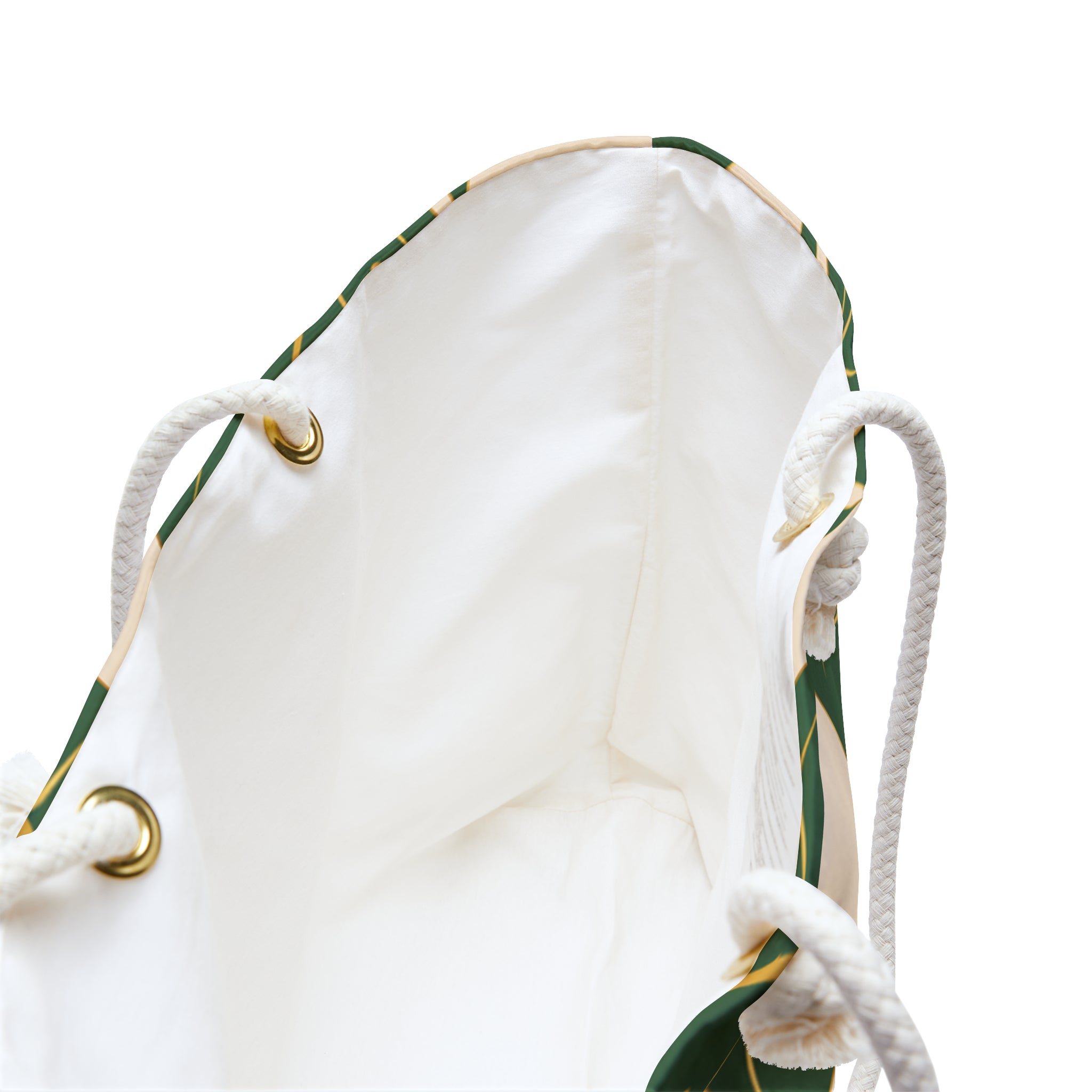 Tropical Monstera Weekender Bag | Beige & Green Travel Tote | Luxury Coastal Overnight Bag | Beach Vacation Carryall | Rope Handle Weekend Bag | Tropical Travel Tote