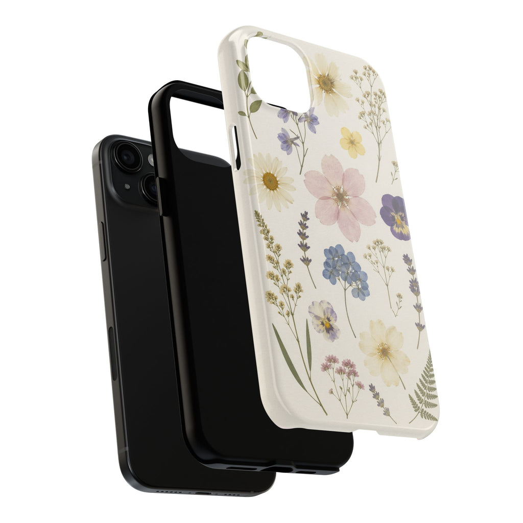 Pressed Flower Botanical Phone Case | Coquette Aesthetic Samsung Cover | Floral Glossy Case for iPhone & Samsung