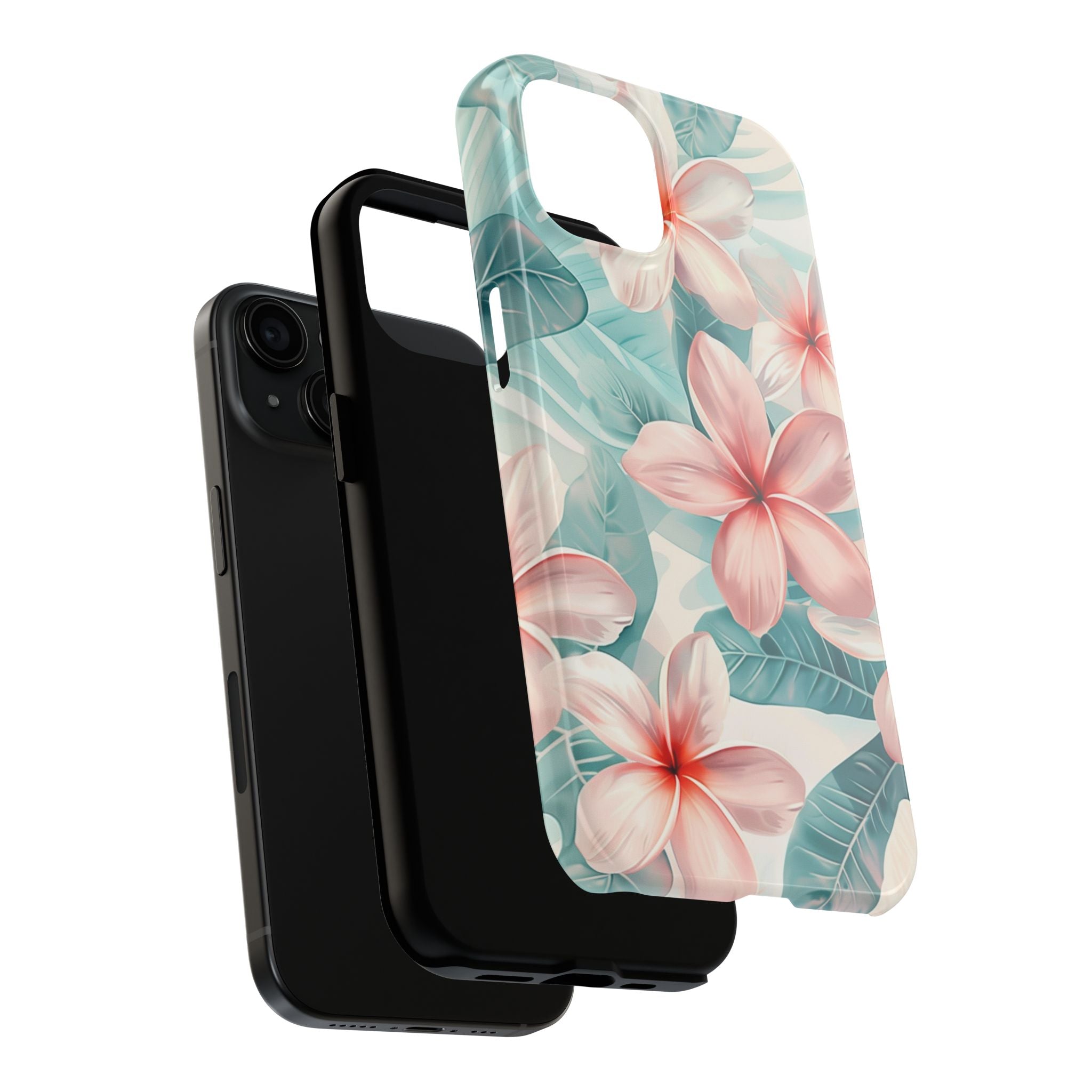 Pastel Plumeria Flower Phone Case | Whimsical Floral Aesthetic iPhone Case | Cute Tropical Samsung Galaxy Case