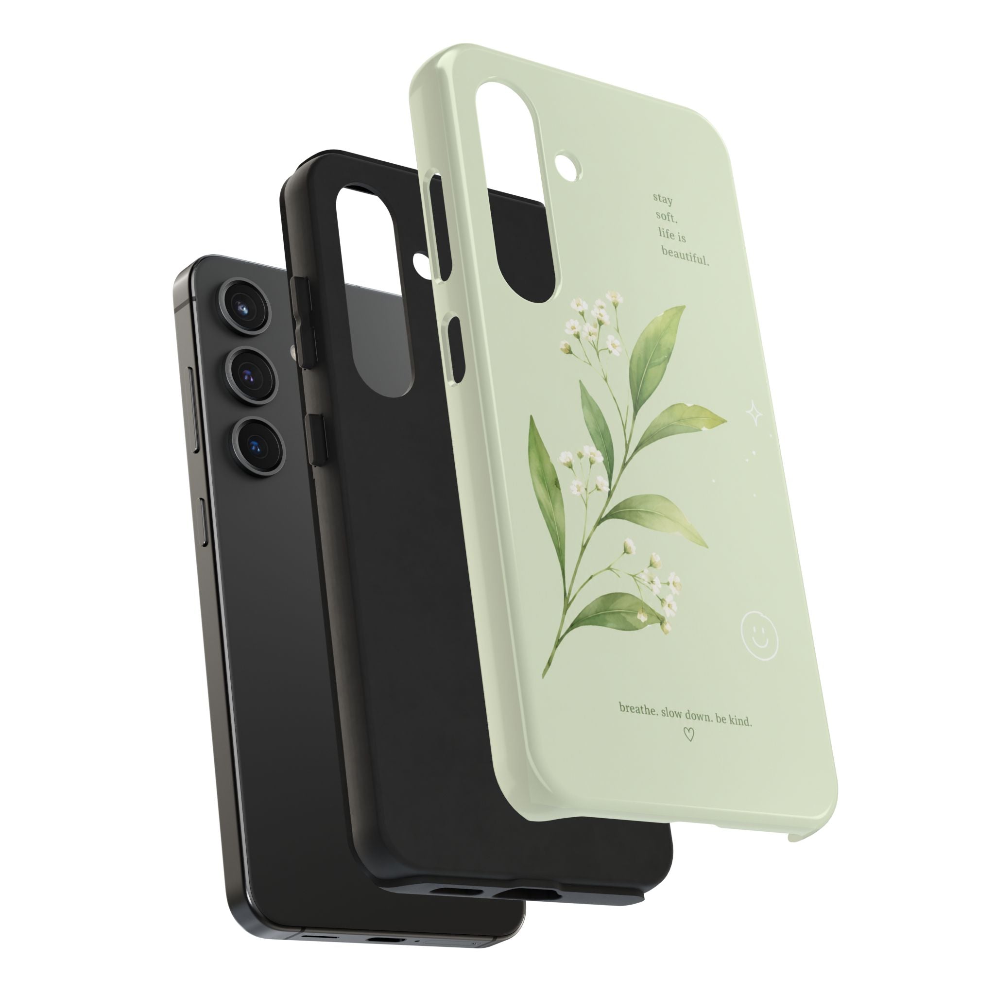 Sage Green Botanical Phone Case | Minimal Floral Aesthetic iPhone Case | Soft Girl Cottagecore Cover | Tough Phone Case | Pastel Green Cover