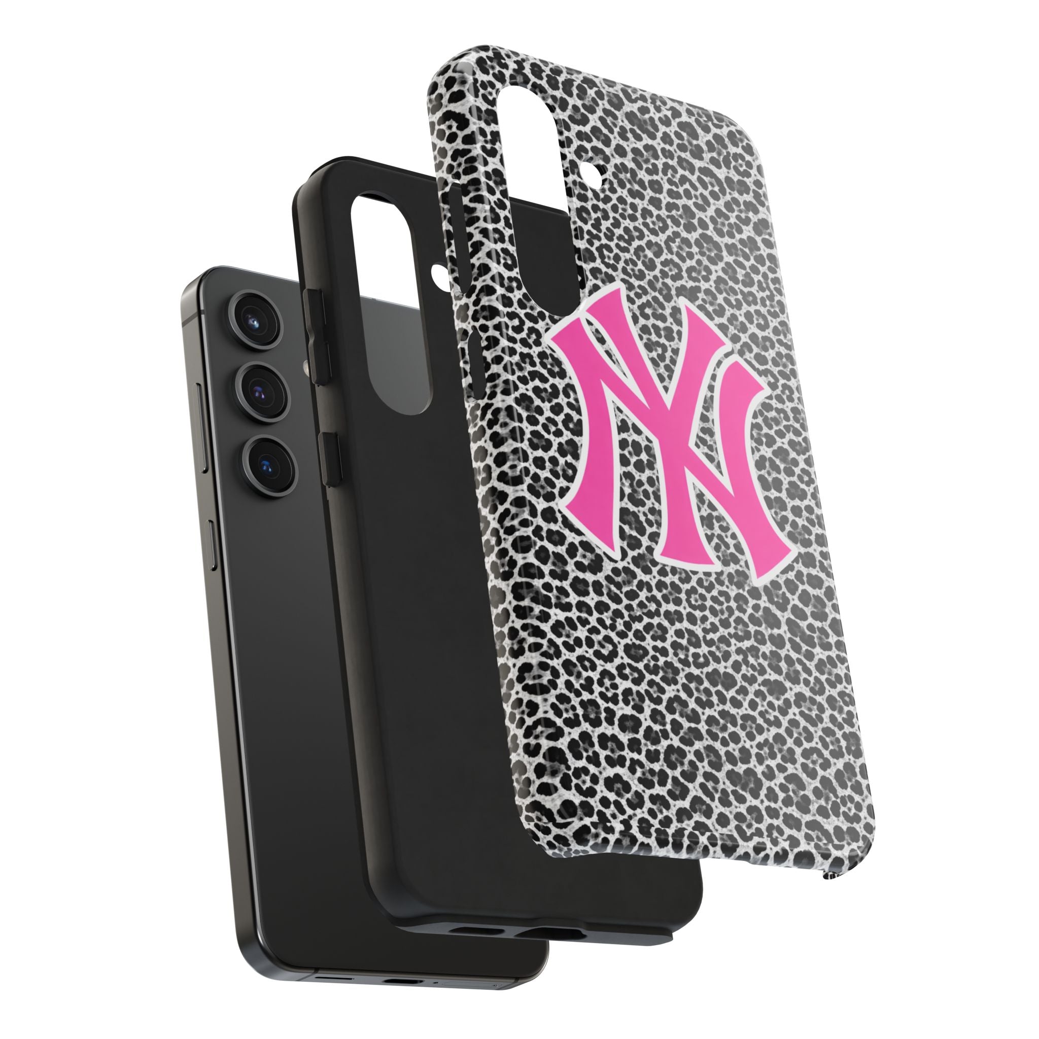 Pink NY Leopard Print Phone Case | Trendy Aesthetic iPhone & Samsung Case | Cute Girly Animal Print Cover