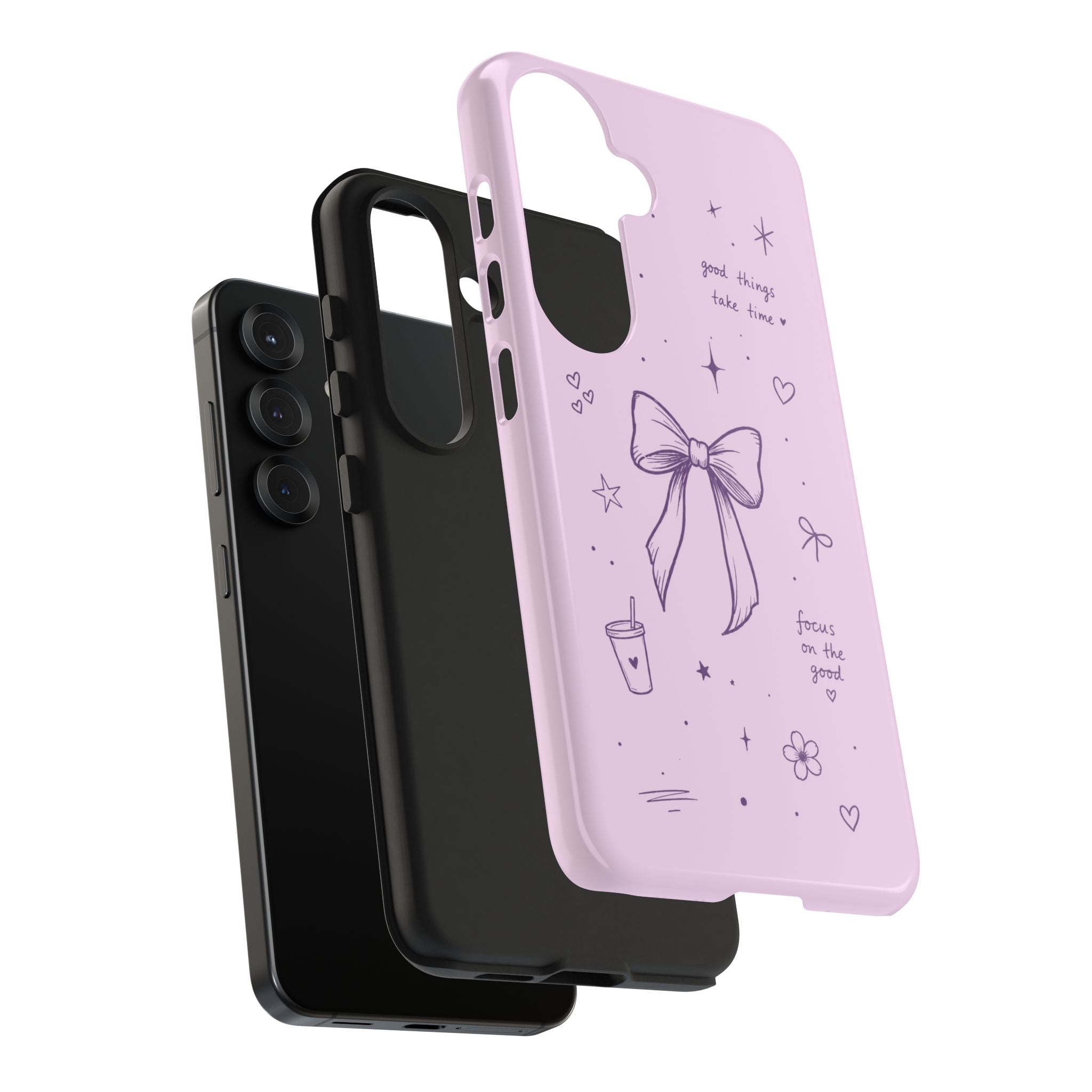 Cute Coquette Bow Phone Case | Pastel Lavender Aesthetic iPhone & Samsung Galaxy Case | Girly Trendy Protective Cover | Inspirational iPhone Cover