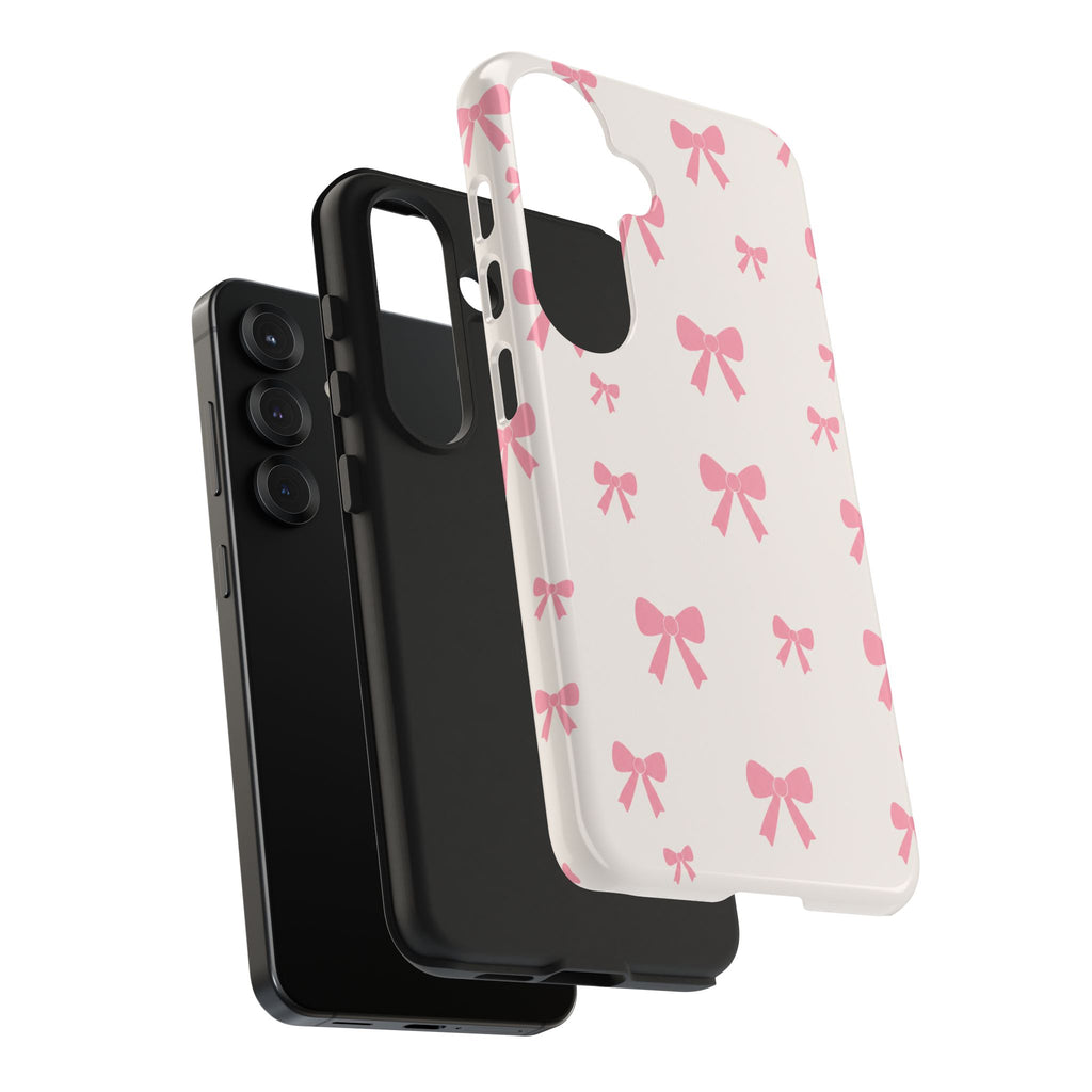 Coquette Pink Bow Phone Case for iPhone & Samsung | Cute Aesthetic Protective Tough Case | Protective Phone Cover