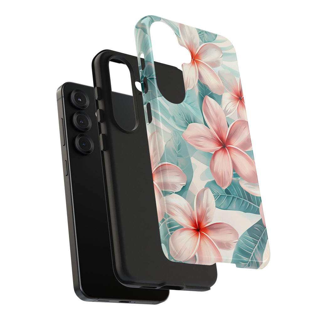 Pastel Plumeria Flower Phone Case | Whimsical Floral Aesthetic iPhone Case | Cute Tropical Samsung Galaxy Case