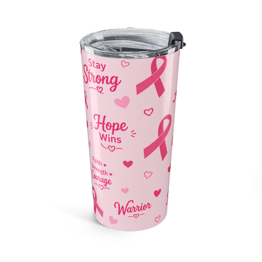 Breast Cancer Awareness Pink Tumbler | You Are Not Alone - Motivational Cup | 20oz Insulated Skinny Tumbler Gift for Warriors & Survivors
