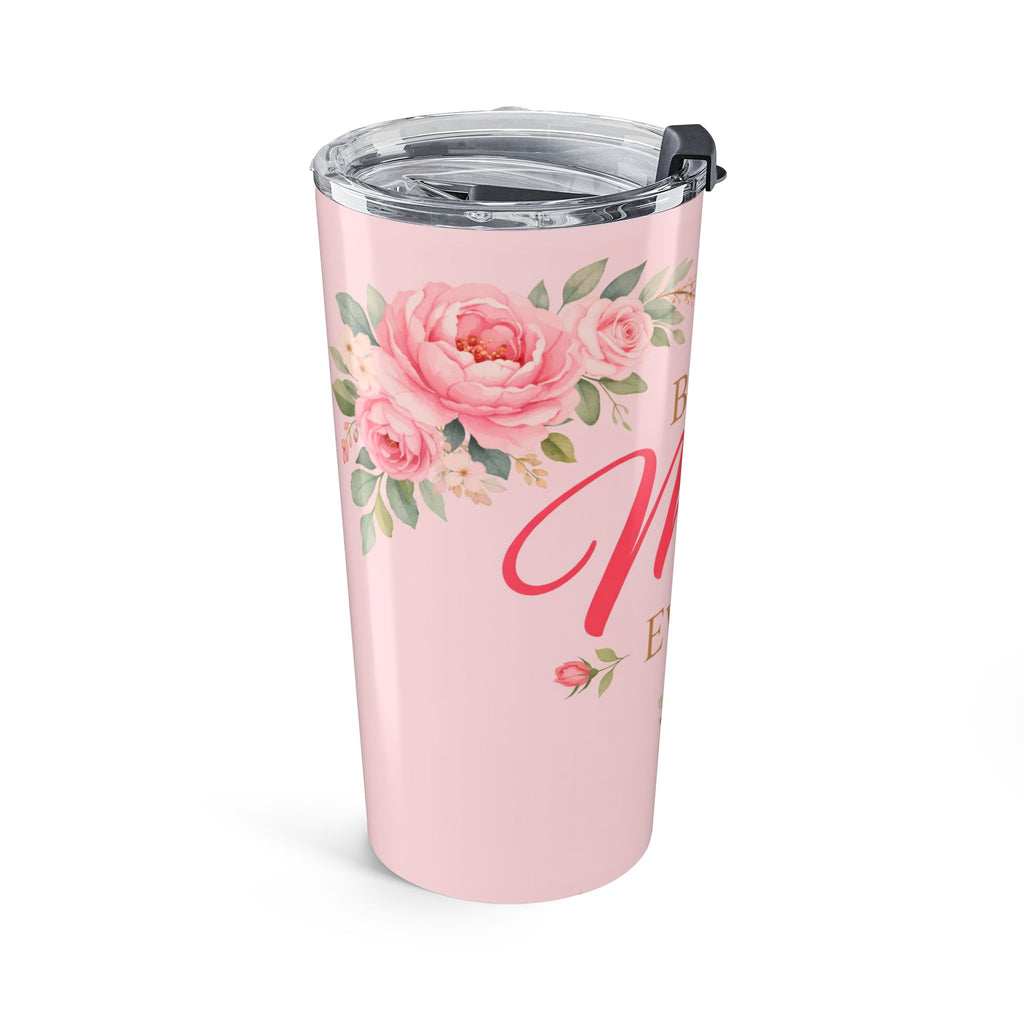 Best Mom Ever 20oz Tumbler | Floral Pink Insulated Coffee Cup | Mother’s Day Gift | Stainless Steel Travel Mug | Peony Tumbler