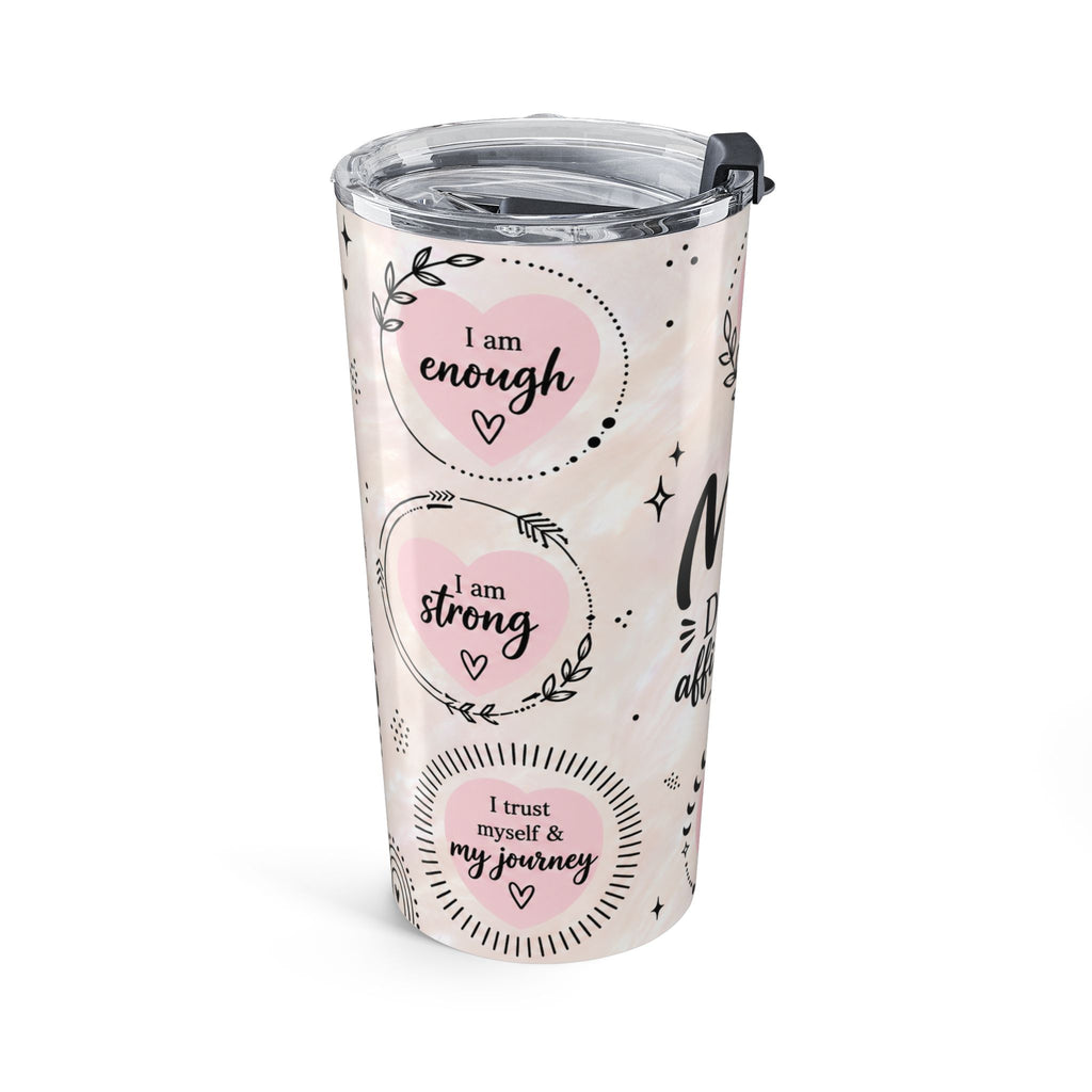 Mom Daily Affirmations 20oz Tumbler | Pink Boho Mama Cup | Insulated Stainless Steel Travel Mug with Lid | Inspirational Pink Travel Cup