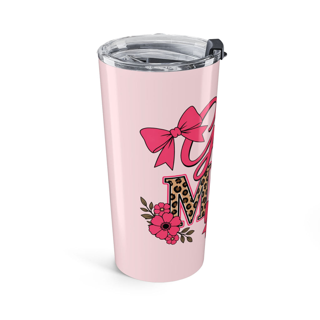 Girl Mom Tumbler 20oz | Cute Pink Leopard Print Coffee Cup for Moms | Trendy Gift for Mom | Insulated Travel Mug