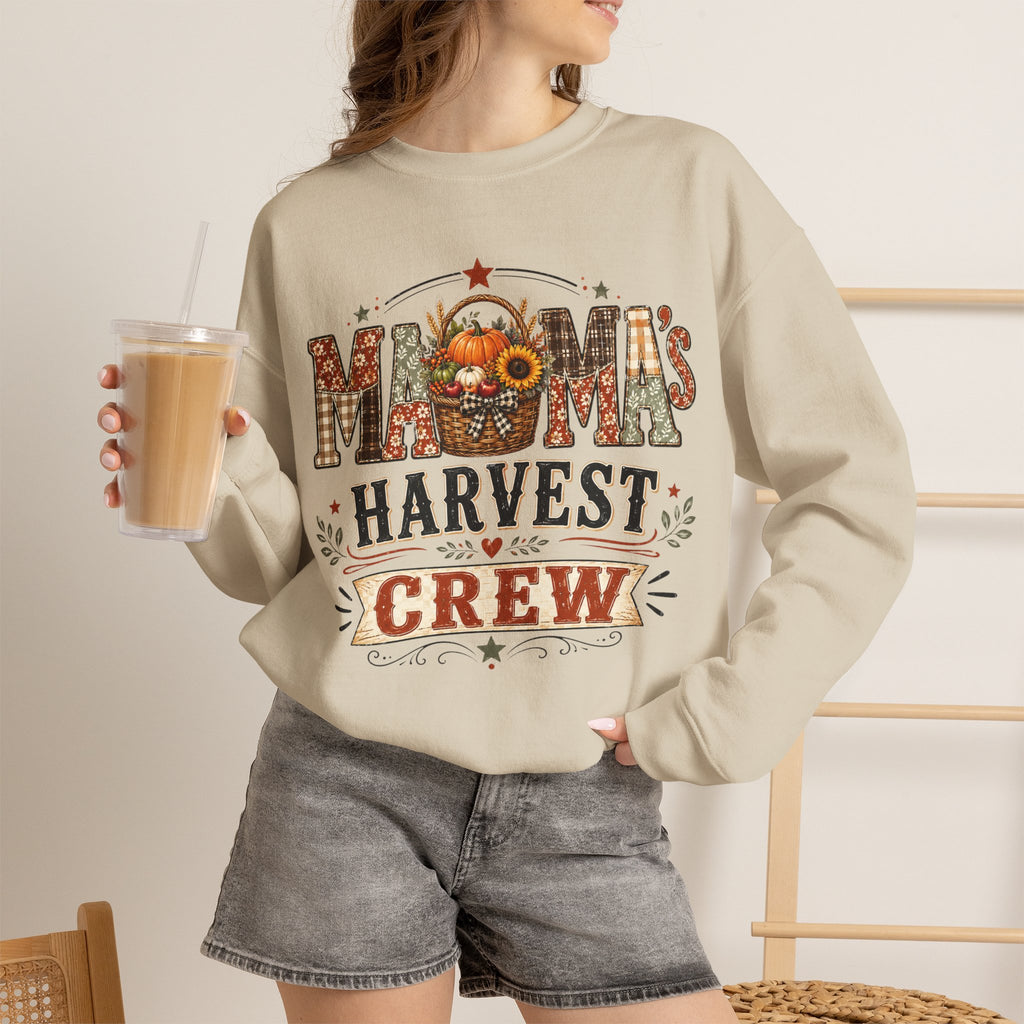 Mama’s Harvest Crew Fall Sweatshirt | Cozy Pumpkin Mom Crewneck | Vintage Autumn Mama Sweater | Thanksgiving & Fall Mom Gift