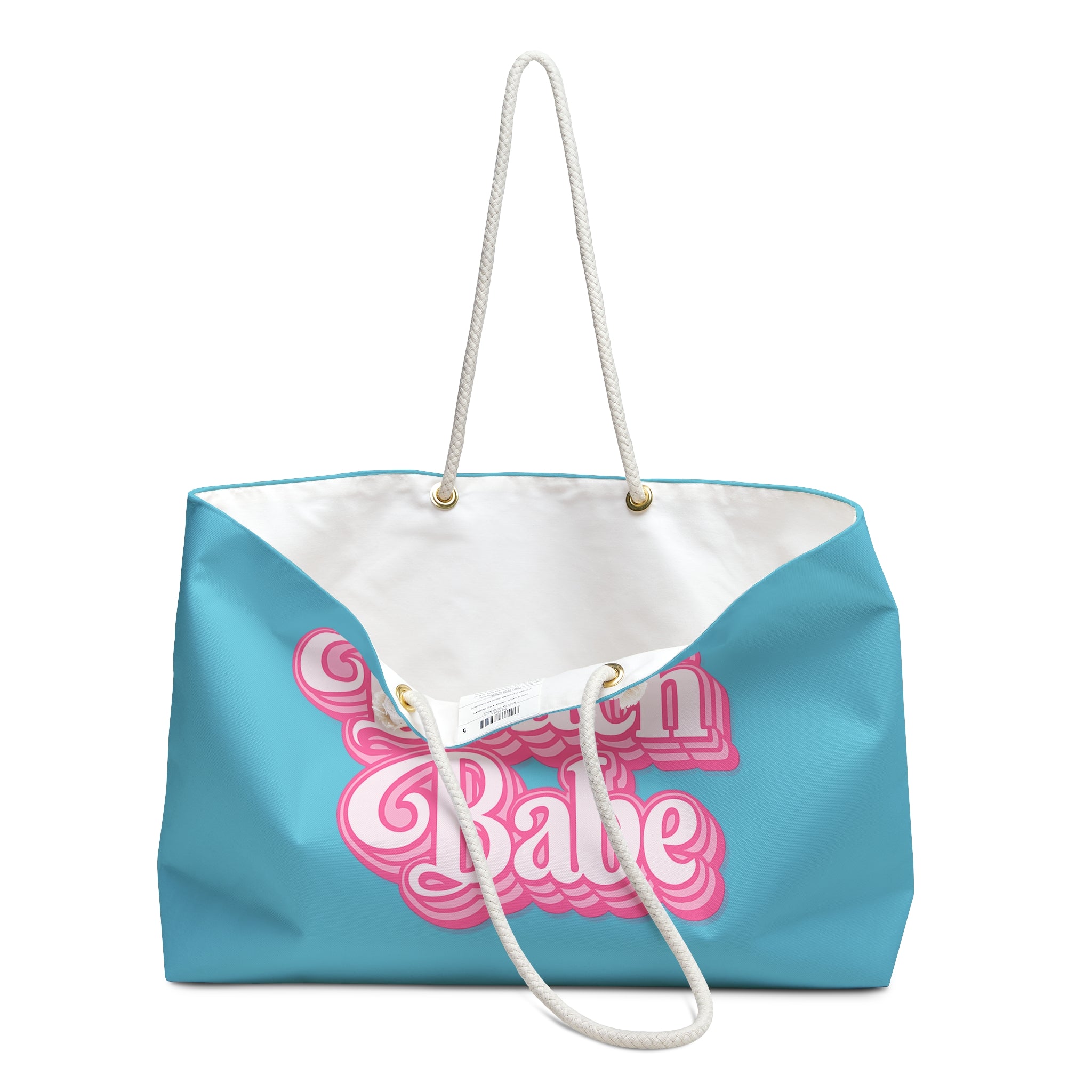 Beach Babe Weekender Bag | Cute Pink Retro Beach Tote | Large Coastal Travel Bag | Summer Vacation Tote | Pool & Beach Essentials Bag