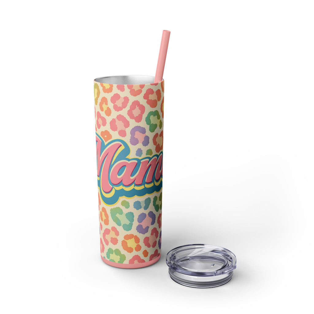 Mama Leopard Print 20 oz Skinny Tumbler | Personalized Style Cup | Insulated Stainless Steel | Gift for Mom | Fits Car Cup Holder