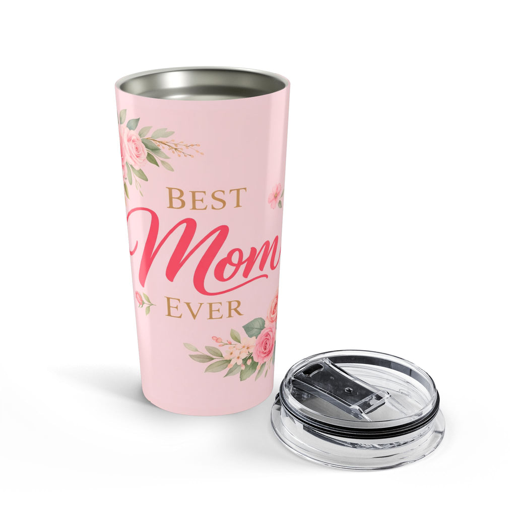 Best Mom Ever 20oz Tumbler | Floral Pink Insulated Coffee Cup | Mother’s Day Gift | Stainless Steel Travel Mug | Peony Tumbler