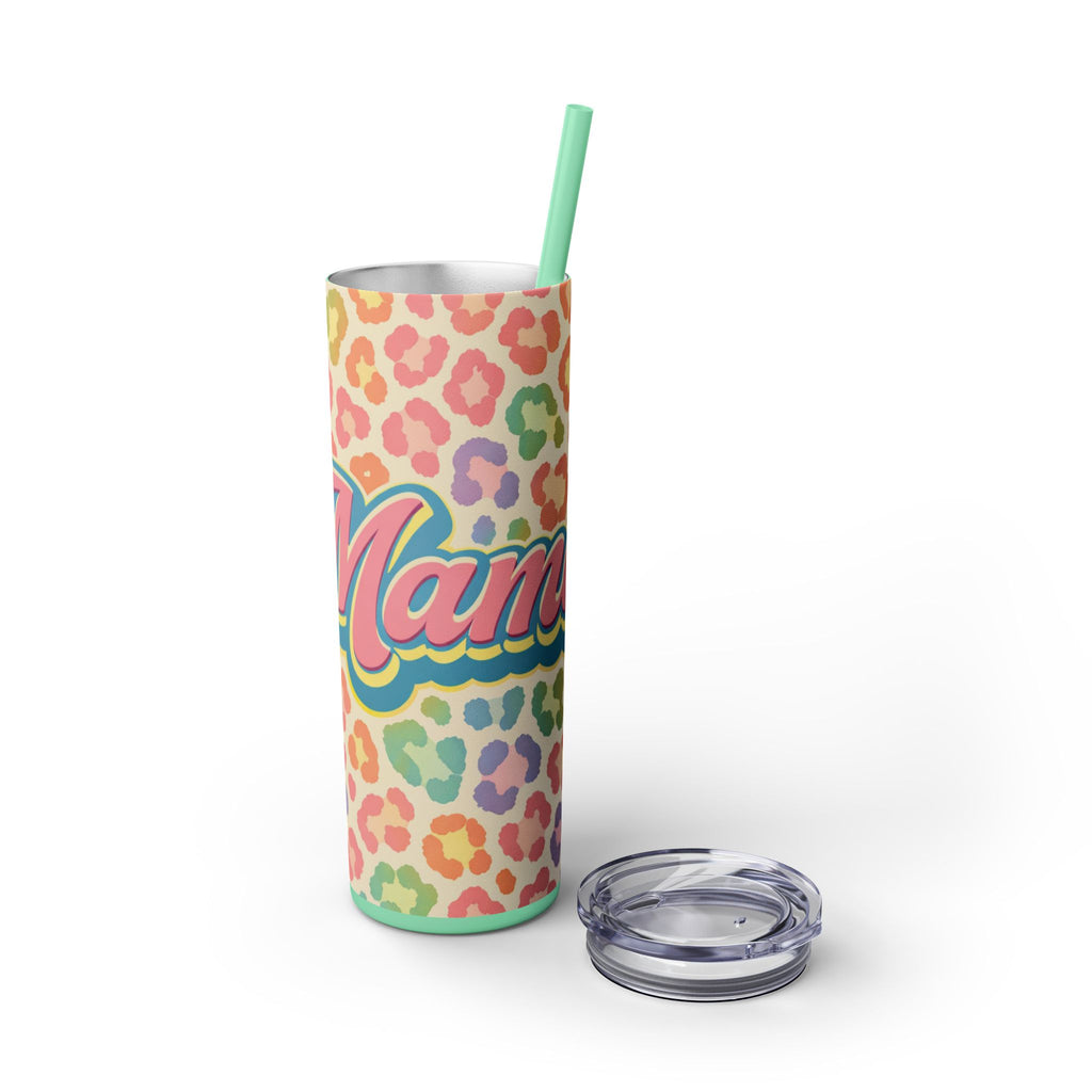 Mama Leopard Print 20 oz Skinny Tumbler | Personalized Style Cup | Insulated Stainless Steel | Gift for Mom | Fits Car Cup Holder