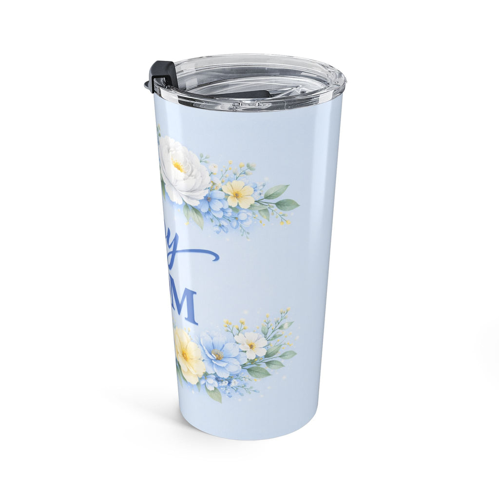 Boy Mom Floral Tumbler 20oz  | Blue Mom Cup | Insulated Stainless Steel | Mother’s Day Gift for Moms | Coffee Travel Mug