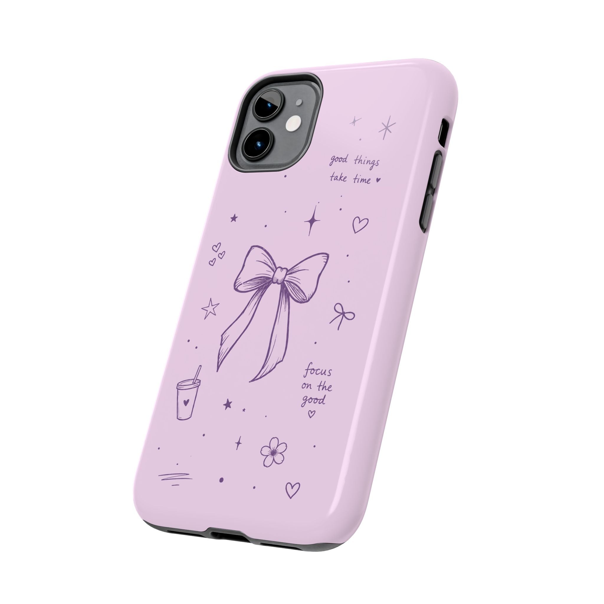 Cute Coquette Bow Phone Case | Pastel Lavender Aesthetic iPhone & Samsung Galaxy Case | Girly Trendy Protective Cover | Inspirational iPhone Cover