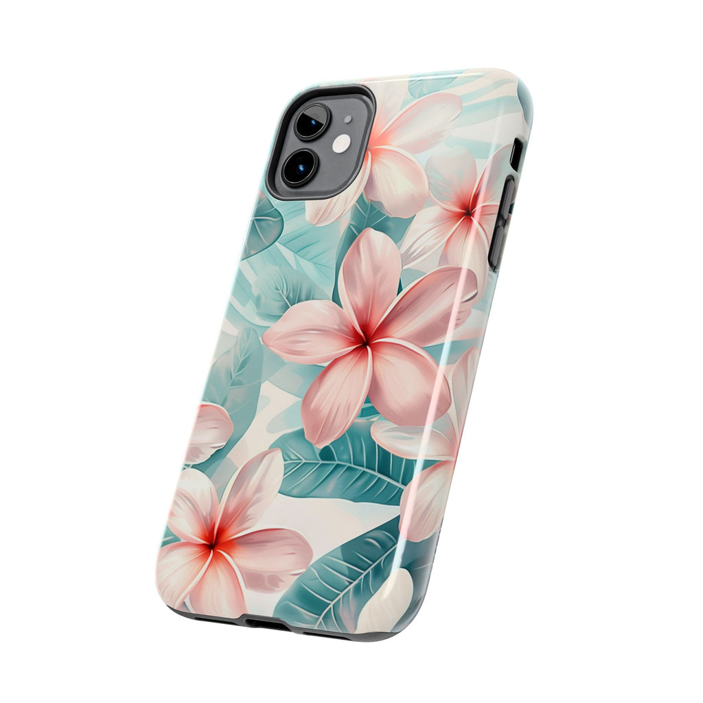 Pastel Plumeria Flower Phone Case | Whimsical Floral Aesthetic iPhone Case | Cute Tropical Samsung Galaxy Case
